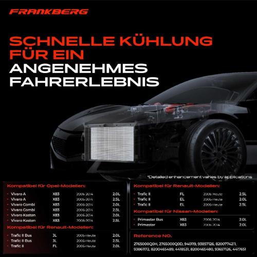 Frankberg 1x Kondensator Klimaanlage für Nissan Primastar X83 Opel Vivaro Renault Trafic II Bild Frankberg 1x Kondensator Klimaanlage für Nissan Primastar X83 Opel Vivaro Renault Trafic II