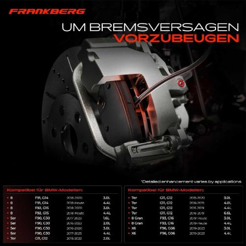 Frankberg 1x Warnkontakt Bremsbelagverschleiß Hinterachse für BMW 5er F90 G30 7er G11 G12 X6 F96 G06 Bild Frankberg 1x Warnkontakt Bremsbelagverschleiß Hinterachse für BMW 5er F90 G30 7er G11 G12 X6 F96 G06