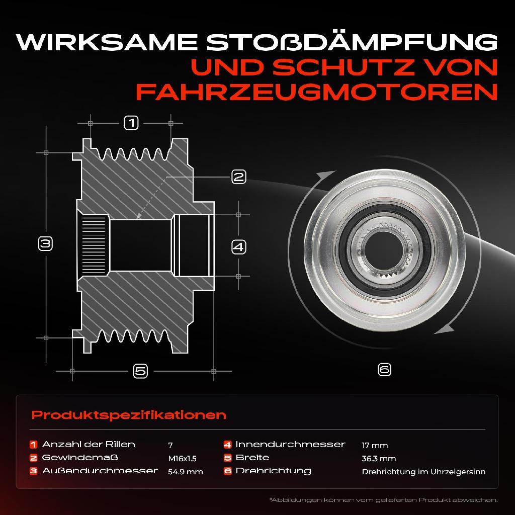 1x Generatorfreilauf Lichtmaschine für Nissan NP300 Navara Renault Alaskan 2.3L