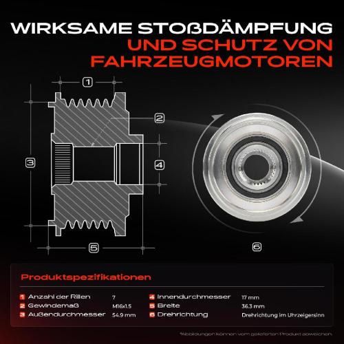 1x Generatorfreilauf Lichtmaschine für Nissan NP300 Navara Renault Alaskan 2.3L Bild 1x Generatorfreilauf Lichtmaschine für Nissan NP300 Navara Renault Alaskan 2.3L