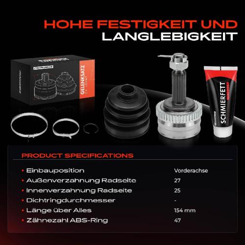 1x Antriebswelle Gelenksatz Vorderachse für Hyundai Sonata V NF 2005-2010 2.0L 2.4L 3.3L Bild 1x Antriebswelle Gelenksatz Vorderachse für Hyundai Sonata V NF 2005-2010 2.0L 2.4L 3.3L