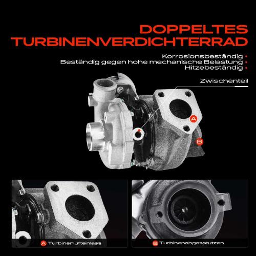 1x Abgasturbolader für Land Rover Freelander L314 2.0L 2000-2006 Bild 1x Abgasturbolader für Land Rover Freelander L314 2.0L 2000-2006