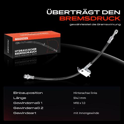 Frankberg 1x Bremsschlauch Bremsschläuche Hinterachse Links für Hyundai Accent 3 MC KIA Rio II JB Bild Frankberg 1x Bremsschlauch Bremsschläuche Hinterachse Links für Hyundai Accent 3 MC KIA Rio II JB