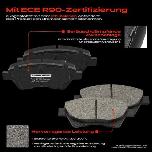 Frankberg 4x Bremsbeläge Vorderachse für Renault Grand Scénic II Kangoo Express Megane 1.5L 1.6L 2001-2007 Bild Frankberg 4x Bremsbeläge Vorderachse für Renault Grand Scénic II Kangoo Express Megane 1.5L 1.6L 2001-2007