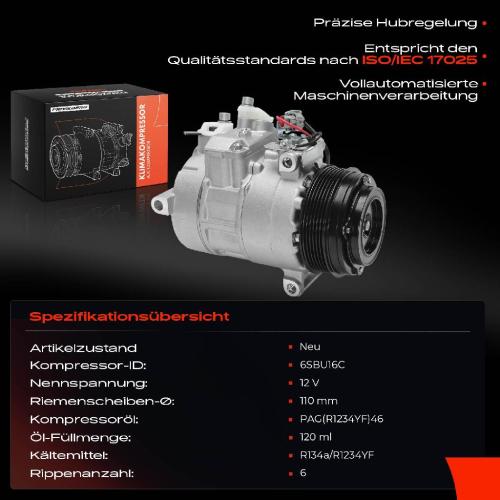 Frankberg 1x Klimakompressor für Mercedes-Benz C-Klasse C204 W204 S204 E-Klasse W212 A207 2008-2020 Bild Frankberg 1x Klimakompressor für Mercedes-Benz C-Klasse C204 W204 S204 E-Klasse W212 A207 2008-2020