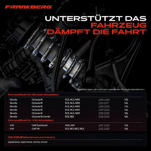 Frankberg 2x Fahrwerksfeder Hinterachse f r VW Golf 7 5G1 Skoda Octavia III 5E3 2012-2020 Bild Frankberg 2x Fahrwerksfeder Hinterachse f r VW Golf 7 5G1 Skoda Octavia III 5E3 2012-2020
