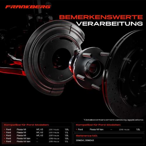 Frankberg 2x Ankerblech Bremsscheibe Hinterachse Beidseitig für Ford Fiesta VII HF HJ Fiesta 7 Van Bj ab 2017 Bild Frankberg 2x Ankerblech Bremsscheibe Hinterachse Beidseitig für Ford Fiesta VII HF HJ Fiesta 7 Van Bj ab 2017