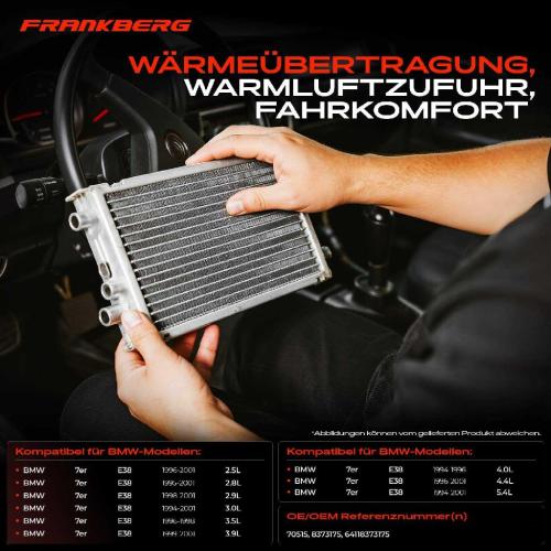 1x Wärmetauscher Innenraumheizung für BMW 7er E38 725-750 2.5L-5.4L Bild 1x Wärmetauscher Innenraumheizung für BMW 7er E38 725-750 2.5L-5.4L
