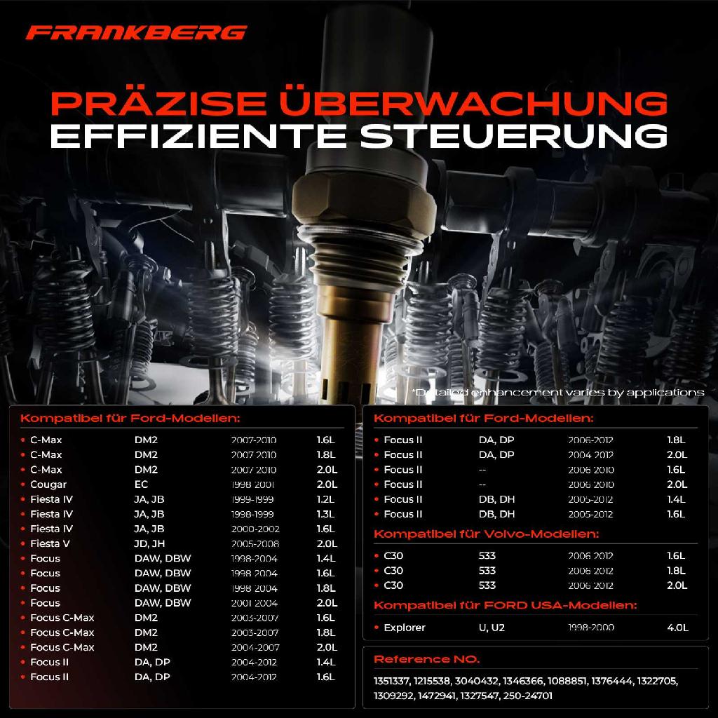 2x Lambdasonde Regelsonde Vor Katalysator für Ford Focus II III C-Max Galaxy Mondeo IV Volvo C30