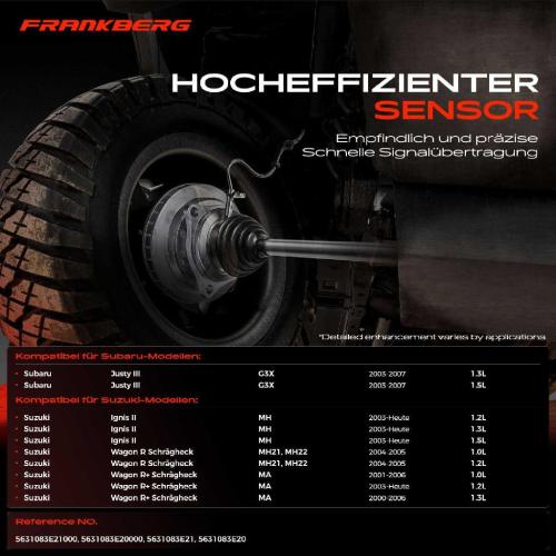 Frankberg 1x ABS Sensor Hinterachse rechts für Subaru Justy III Suzuki Ignis II Wagon R Schrägheck R Bj ab 2000 Bild Frankberg 1x ABS Sensor Hinterachse rechts für Subaru Justy III Suzuki Ignis II Wagon R Schrägheck R Bj ab 2000