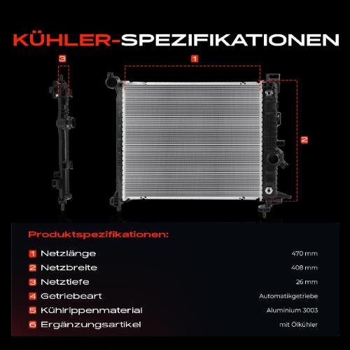 Frankberg 1x Kühler Wasserkühler Motorkühler für Opel Meriva B MPV Van S10 1.7L 2010-2017 Bild Frankberg 1x Kühler Wasserkühler Motorkühler für Opel Meriva B MPV Van S10 1.7L 2010-2017