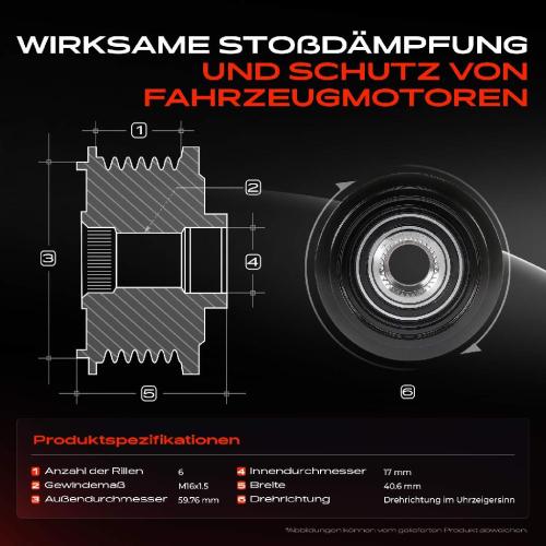 1x Generatorfreilauf Lichtmaschine für Opel Astra J Meriva B Chevrolet Cruze Trax Bild 1x Generatorfreilauf Lichtmaschine für Opel Astra J Meriva B Chevrolet Cruze Trax