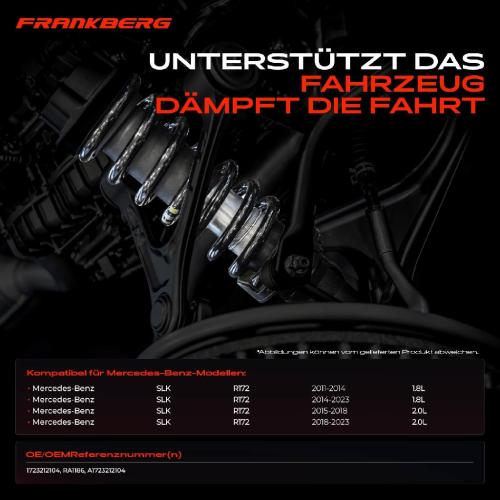 Frankberg 2x Fahrwerksfeder Vorderachse für Mercedes-Benz SLK R172 1.8L 2.0L Bj ab 2011 Bild Frankberg 2x Fahrwerksfeder Vorderachse für Mercedes-Benz SLK R172 1.8L 2.0L Bj ab 2011