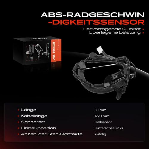 1x ABS Sensor Hinterachse links für Hyundai Santa Fé II CM 2.0L 2.2L 2.4L 2.7L 2006-2012 Bild 1x ABS Sensor Hinterachse links für Hyundai Santa Fé II CM 2.0L 2.2L 2.4L 2.7L 2006-2012