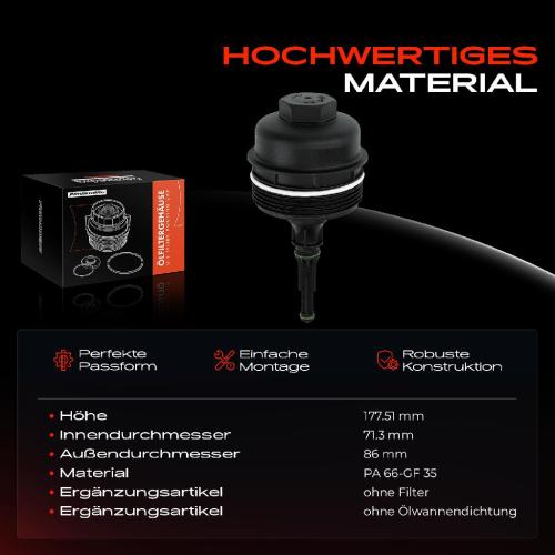 1x Ölfiltergehäuse Deckel für VW Polo 6R 9N Fox Skoda Fabia Seat Ibiza 1.2L Bild 1x Ölfiltergehäuse Deckel für VW Polo 6R 9N Fox Skoda Fabia Seat Ibiza 1.2L