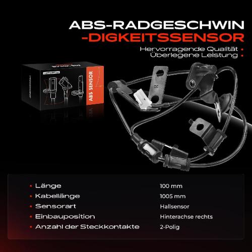 1x ABS Sensor Hinterachse rechts für Hyundai iX35 EL ELH LM 2.0L 2013-2015 Bild 1x ABS Sensor Hinterachse rechts für Hyundai iX35 EL ELH LM 2.0L 2013-2015