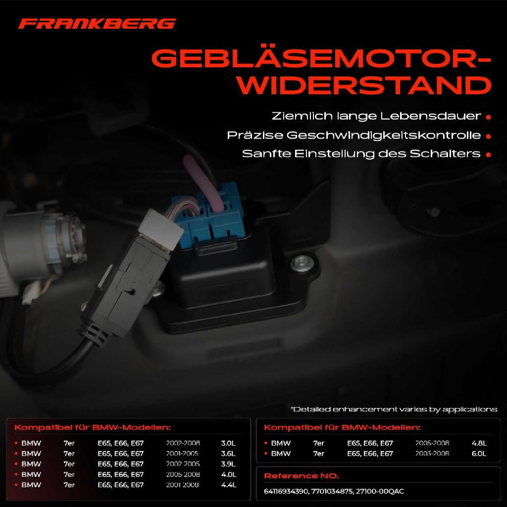 1x Widerstand Vorwiderstand Gebläsemotor für BMW 7er E65 E66 E67 730 735 740 745 750 760