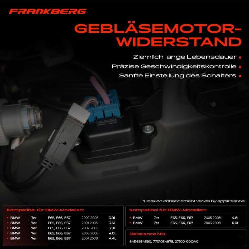 1x Widerstand Vorwiderstand Gebläsemotor für BMW 7er E65 E66 E67 730 735 740 745 750 760 Bild 1x Widerstand Vorwiderstand Gebläsemotor für BMW 7er E65 E66 E67 730 735 740 745 750 760