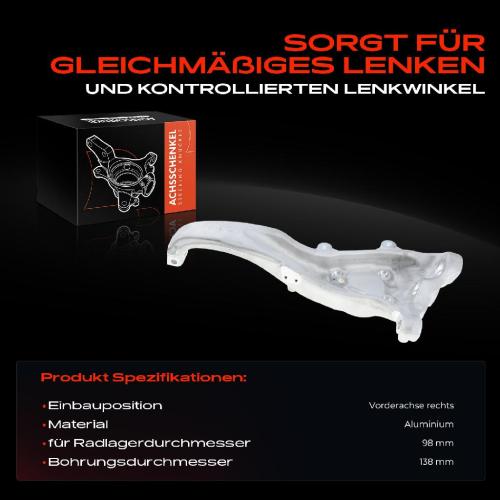 Frankberg 1x Achsschenkel Radaufhängung Vorderachse Rechts für BMW 5er F10 F11 F18 6er F06 F12 F13 Bild Frankberg 1x Achsschenkel Radaufhängung Vorderachse Rechts für BMW 5er F10 F11 F18 6er F06 F12 F13