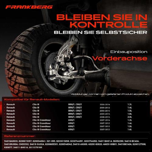 1x Querlenker Satz Vorderachse für Renault Clio III Grandtour 1.2L 1.4L 1.5L 1.6L 2.0L 2005-2014 Bild 1x Querlenker Satz Vorderachse für Renault Clio III Grandtour 1.2L 1.4L 1.5L 1.6L 2.0L 2005-2014