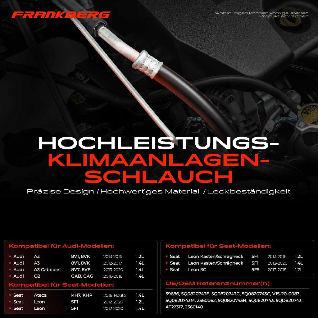 1x Niederdruckleitung Klimaanlage für VW Golf Passat Audi A3 Q2 Seat Leon Skoda