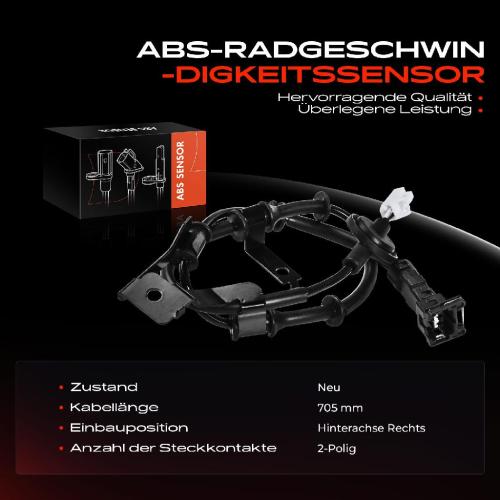 Frankberg 1x ABS Sensor Hinterachse rechts für KIA Rio II JB Rio II Stufenheck 1.4L 1.5L 1.6L 2005-2011 Bild Frankberg 1x ABS Sensor Hinterachse rechts für KIA Rio II JB Rio II Stufenheck 1.4L 1.5L 1.6L 2005-2011