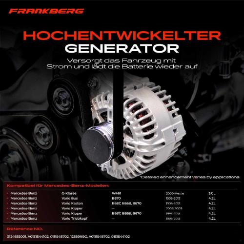 1x Lichtmaschine Generator für Mercedes-Benz W461 B667 B668 B670 Bj ab 1996 Bild 1x Lichtmaschine Generator für Mercedes-Benz W461 B667 B668 B670 Bj ab 1996
