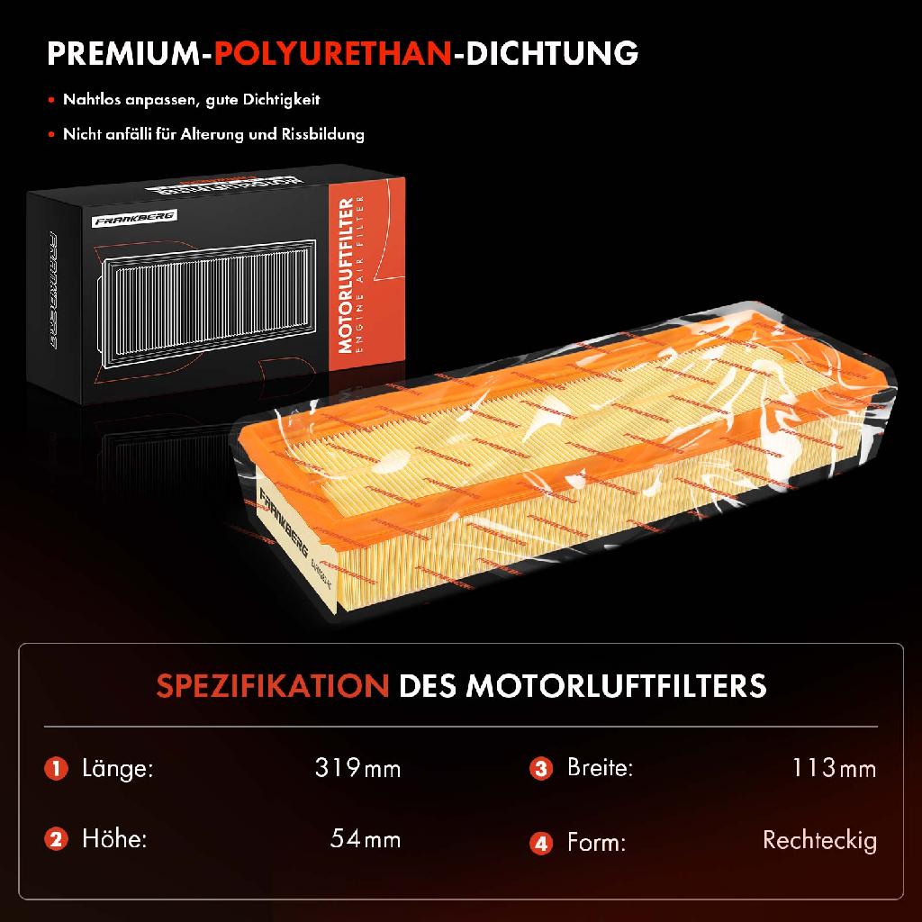 1x Luftfilter Filtereinsatz für Peugeot 207 Partner Citroën C3 Berlingo Suzuki