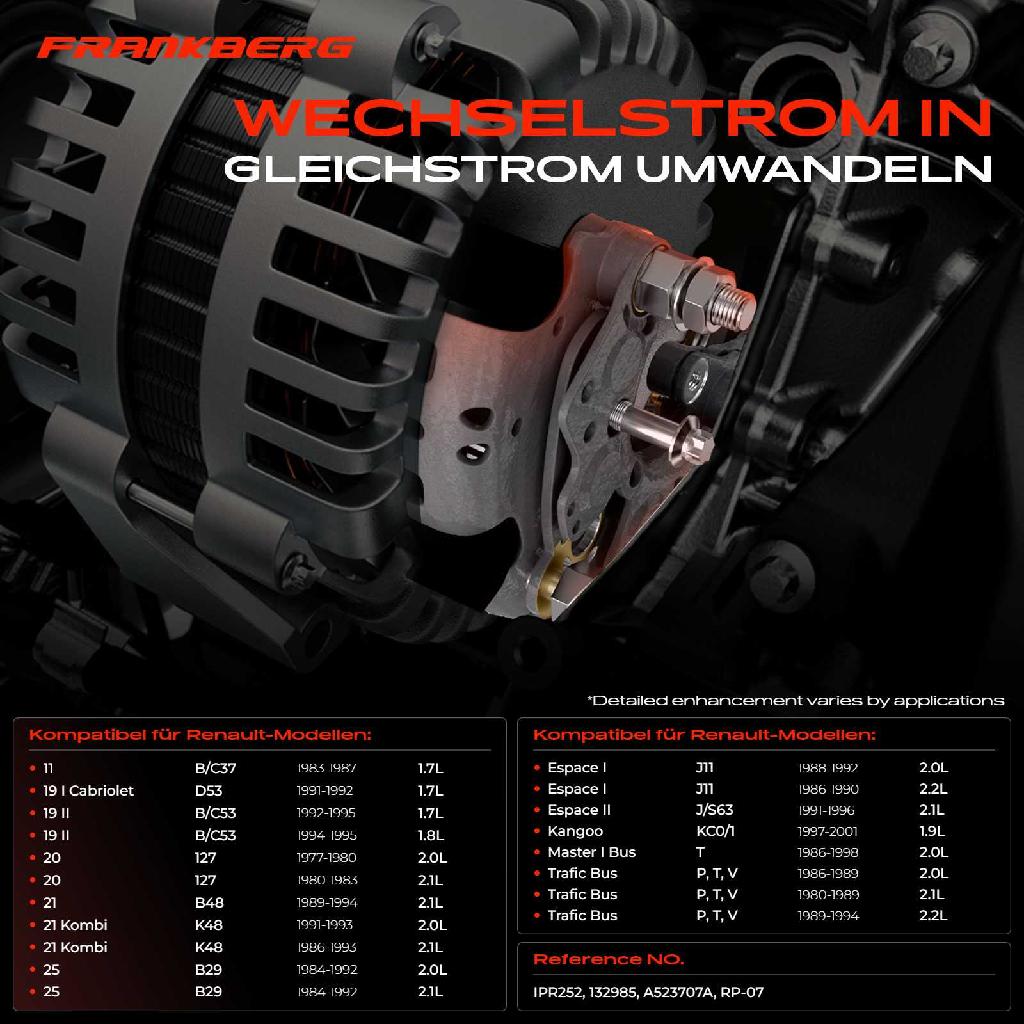 1x Gleichrichter Generator für Renault Clio Kangoo Master Trafic Espace