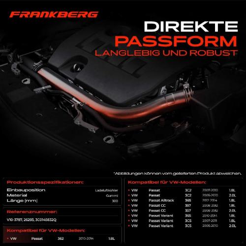 Frankberg 1x Kühlerschlauch Turboschlauch für VW Passat 362 3C2 Passat Alltrack 365 Passat CC 357 Passat Variant 365 3C5 Bild Frankberg 1x Kühlerschlauch Turboschlauch für VW Passat 362 3C2 Passat Alltrack 365 Passat CC 357 Passat Variant 365 3C5