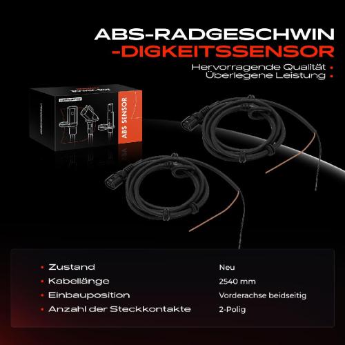 2x ABS Sensor Vorderachse beidseitig für VW Bora Variant Golf IV Van New Beetle Cabriolet Audi A3 Bild 2x ABS Sensor Vorderachse beidseitig für VW Bora Variant Golf IV Van New Beetle Cabriolet Audi A3