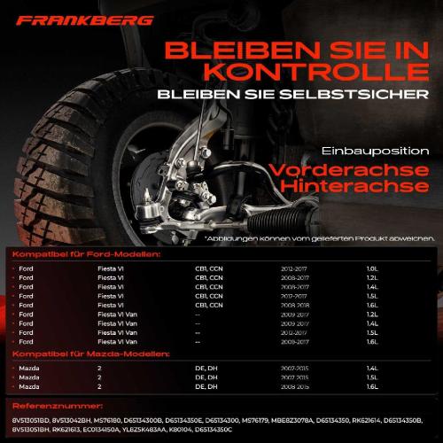 1x Querlenker Satz Vorderachse für Ford Fiesta VI Van Mazda 2 1.0L 1.2L 1.4L 1.5L 1.6L 2007-2018 Bild 1x Querlenker Satz Vorderachse für Ford Fiesta VI Van Mazda 2 1.0L 1.2L 1.4L 1.5L 1.6L 2007-2018