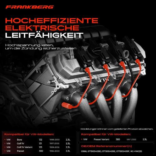 5x Zündleitungssatz Zündkabel für VW Golf IV 1J1 1J5 Passat 3B2 3B5 Bora 1J2 Bild 5x Zündleitungssatz Zündkabel für VW Golf IV 1J1 1J5 Passat 3B2 3B5 Bora 1J2