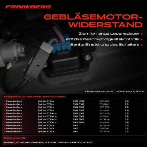 1x Widerstand Vorwiderstand Gebläsemotor für VW LT 28-35/46 II Mercedes-Benz Sprinter 2-T 901 902 Bild 1x Widerstand Vorwiderstand Gebläsemotor für VW LT 28-35/46 II Mercedes-Benz Sprinter 2-T 901 902