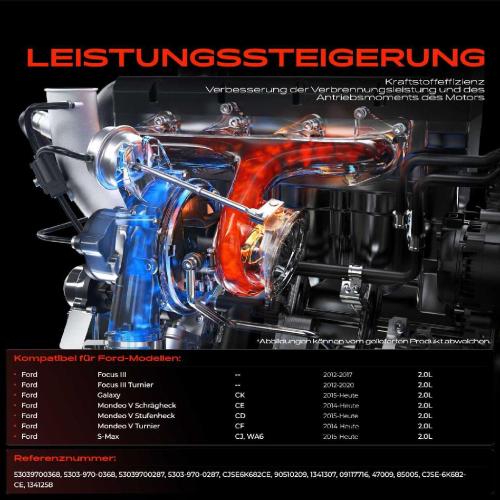 Frankberg 1x Abgasturbolader für Ford Focus III III Turnier Galaxy Mondeo V Schrägheck V Stufenheck V S-Max Bild Frankberg 1x Abgasturbolader für Ford Focus III III Turnier Galaxy Mondeo V Schrägheck V Stufenheck V S-Max