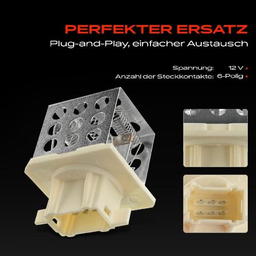 1x Widerstand Vorwiderstand Gebläsemotor für Peugeot 206 CC Schrägheck Stufenheck SW 2D 2A/C Bild 1x Widerstand Vorwiderstand Gebläsemotor für Peugeot 206 CC Schrägheck Stufenheck SW 2D 2A/C
