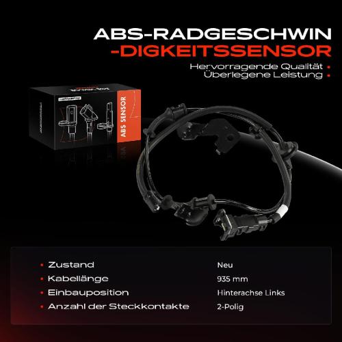 Frankberg 1x ABS Sensor Hinterachse links für Hyundai i20 Active Coupe Hatchback Van 1.0L 1.1L 1.2L 1.4L Bj ab 2014 Bild Frankberg 1x ABS Sensor Hinterachse links für Hyundai i20 Active Coupe Hatchback Van 1.0L 1.1L 1.2L 1.4L Bj ab 2014