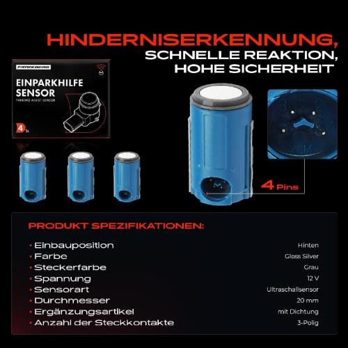 4x Parksensor PDC Sensor Hinten für Mercedes-Benz C E S G-Klasse W202 W210 W220 W463 Bild 4x Parksensor PDC Sensor Hinten für Mercedes-Benz C E S G-Klasse W202 W210 W220 W463