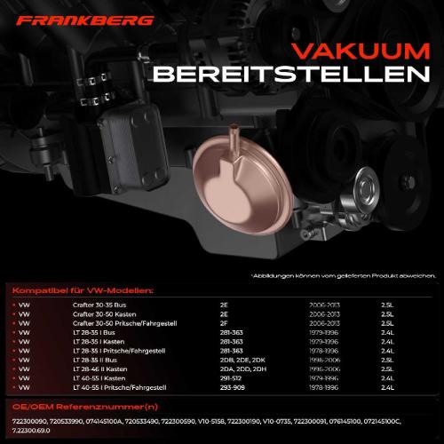 1x Unterdruckpumpe für VW Transporter IV 70 Crafter LT 2D Bild 1x Unterdruckpumpe für VW Transporter IV 70 Crafter LT 2D