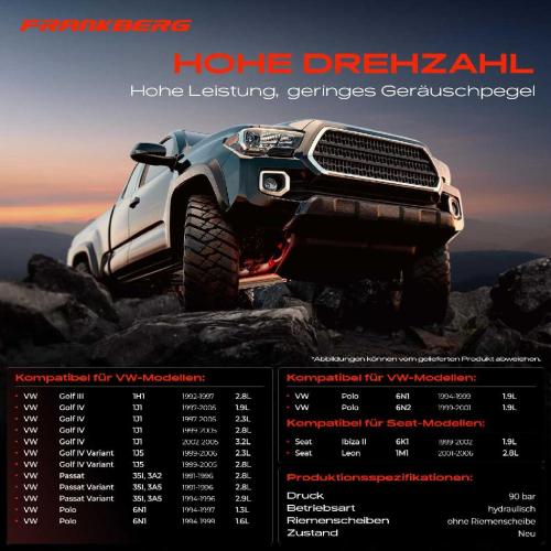 Frankberg 1x Servopumpe hydraulisch für VW Bora Golf III IV Passat Polo Vento Seat Bild Frankberg 1x Servopumpe hydraulisch für VW Bora Golf III IV Passat Polo Vento Seat