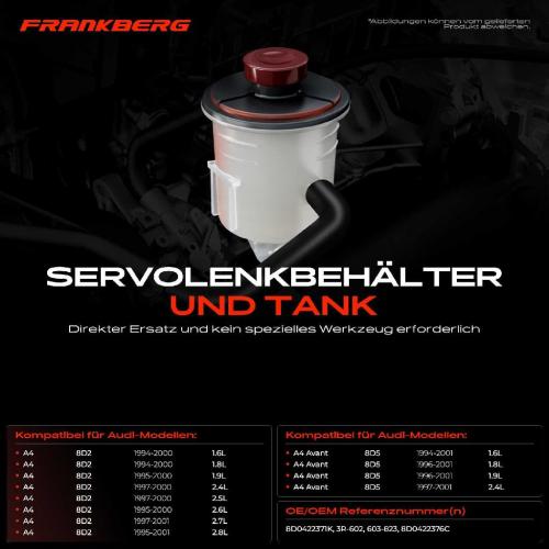 1x Ausgleichsbehälter Servolenkung für VW Passat 3B Audi A4 8D A6 4B Bild 1x Ausgleichsbehälter Servolenkung für VW Passat 3B Audi A4 8D A6 4B