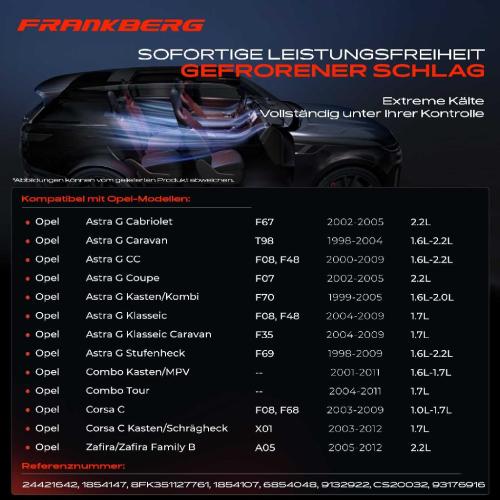 Frankberg 1x Klimakompressor für Opel Astra G Combo Corsa C Zafira A 2.2L Bild Frankberg 1x Klimakompressor für Opel Astra G Combo Corsa C Zafira A 2.2L