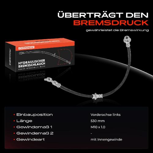 1x Bremsschlauch Bremsschläuche Vorderachse Links für Nissan Murano II Z51 2008-2014 Bild 1x Bremsschlauch Bremsschläuche Vorderachse Links für Nissan Murano II Z51 2008-2014