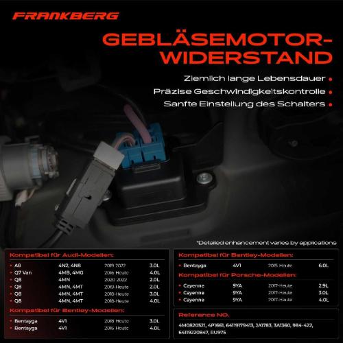 1x Widerstand Vorwiderstand Gebläsemotor für VW Touareg CR7 Audi Q7 4MB 4MG A8 4N2 4N8 Bild 1x Widerstand Vorwiderstand Gebläsemotor für VW Touareg CR7 Audi Q7 4MB 4MG A8 4N2 4N8