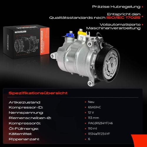 Frankberg 1x Klimakompressor für Audi A4 8W A6 4G A5 F53 F57 F5F F5P Q7 VW Touareg CR7 RC8 Bild Frankberg 1x Klimakompressor für Audi A4 8W A6 4G A5 F53 F57 F5F F5P Q7 VW Touareg CR7 RC8