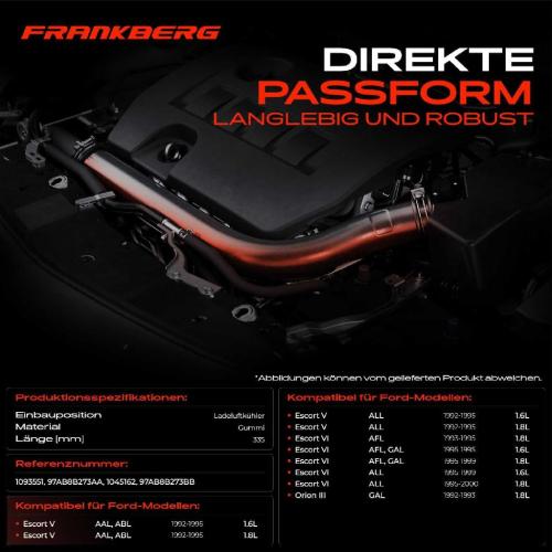 Frankberg 1x Kühlerschlauch Turboschlauch für Ford Escort Klasseic Turnier V V Cabriolet V VI VI VI Stufenheck Bild Frankberg 1x Kühlerschlauch Turboschlauch für Ford Escort Klasseic Turnier V V Cabriolet V VI VI VI Stufenheck