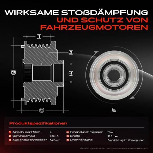 1x Generatorfreilauf Lichtmaschine für Ford Fiesta 5 6 Fusion Mazda 2 1.4L Bild 1x Generatorfreilauf Lichtmaschine für Ford Fiesta 5 6 Fusion Mazda 2 1.4L