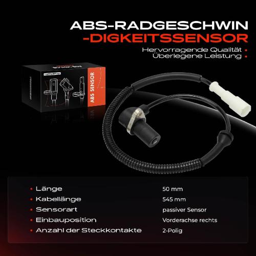 1x ABS Sensor Vorderachse rechts für Daewoo Nubira J100 Nubira Stufenheck J200 Nubira Wagon J100 J200 Bild 1x ABS Sensor Vorderachse rechts für Daewoo Nubira J100 Nubira Stufenheck J200 Nubira Wagon J100 J200
