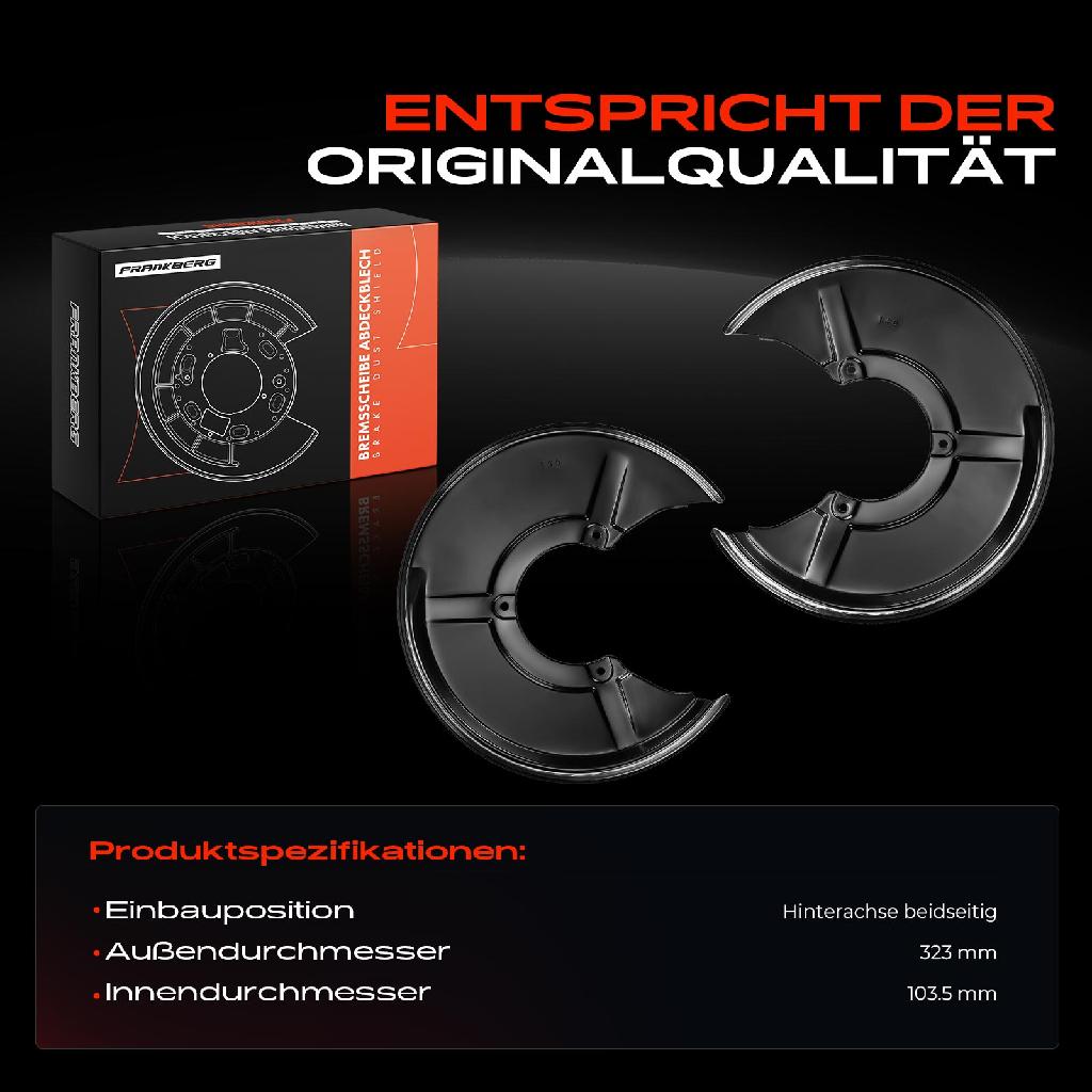 2x Ankerblech Bremsscheibe Hinterachse Beidseitig für Audi A4 8D2 B5 8D5 80 8C B4 1991-2001