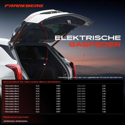 Frankberg 1x Gasfeder Elektrisch Heckklappe Hinten Links für MERCEDES-BENZ GLS 2020-2024 Bild Frankberg 1x Gasfeder Elektrisch Heckklappe Hinten Links für MERCEDES-BENZ GLS 2020-2024